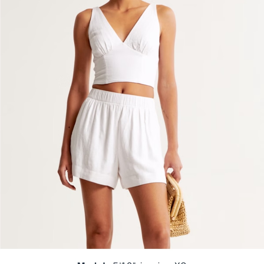 Linen blend pull on short Abercrombie